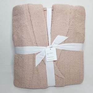 POTTERY BARN Cozy Ribbed Robe Size XL Blush Pink NWT